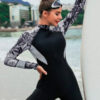 Colorblock Quick-Drying Long Sleeved Boxer Wetsuit