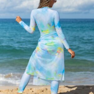 Alternative view of Front Zip Muslim Modest Long Sleeve Full Coverage High Neck UPF50+ Women Rash Guard Trousers Swimsuit