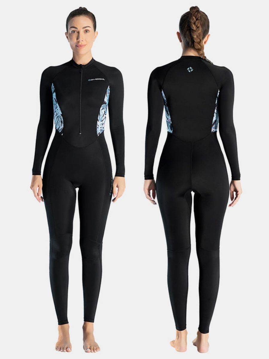 Lycra Women One-piece Front Zip Long Sleeve Diveskin Full Wetsuit - Image 7