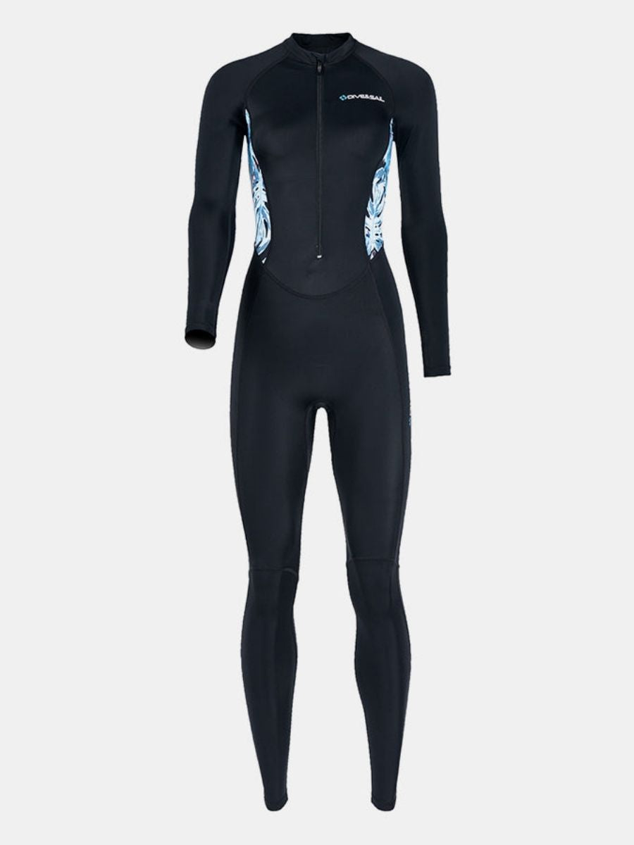 Lycra Women One-piece Front Zip Long Sleeve Diveskin Full Wetsuit - Image 6