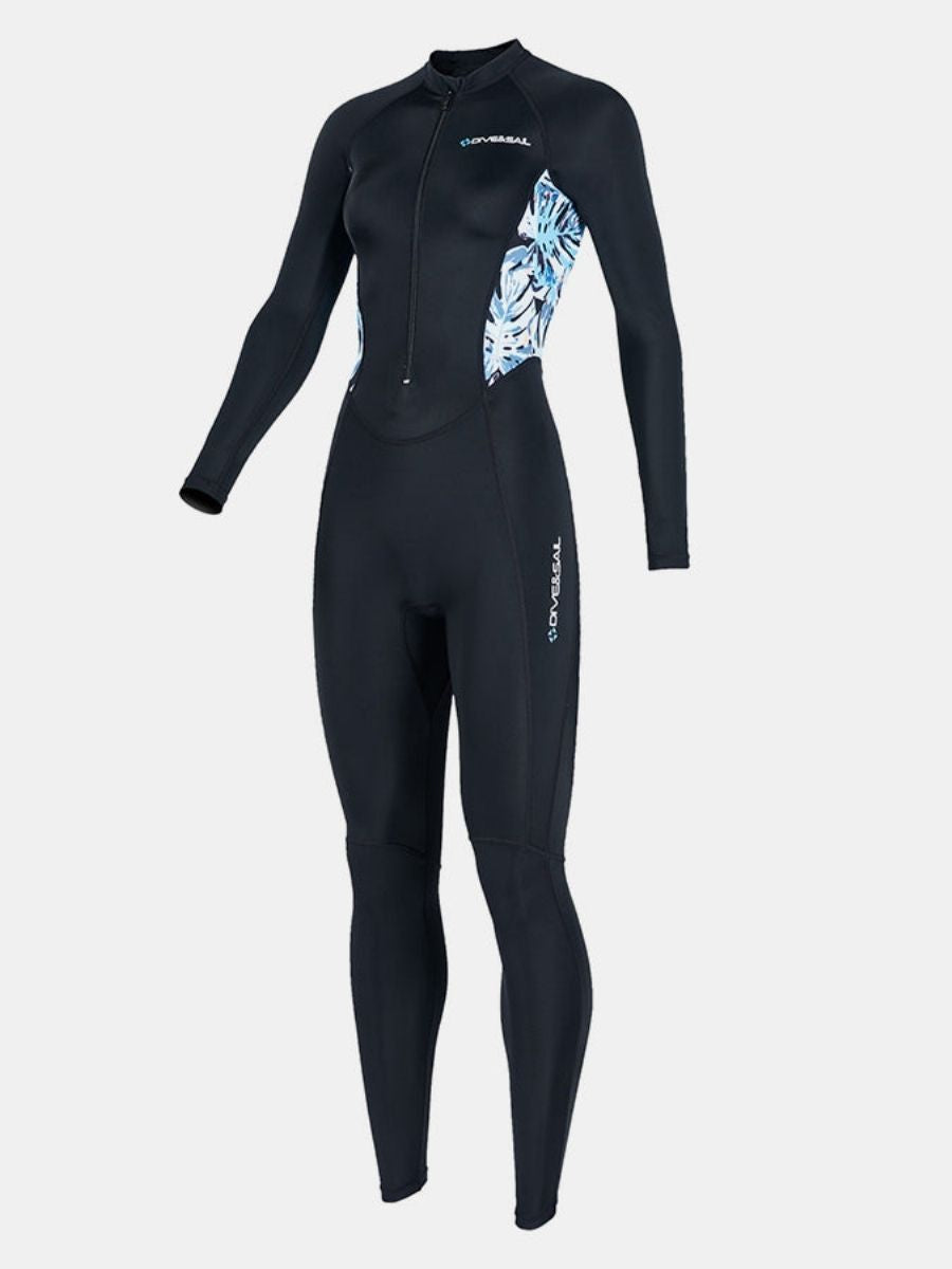 Lycra Women One-piece Front Zip Long Sleeve Diveskin Full Wetsuit - Image 11
