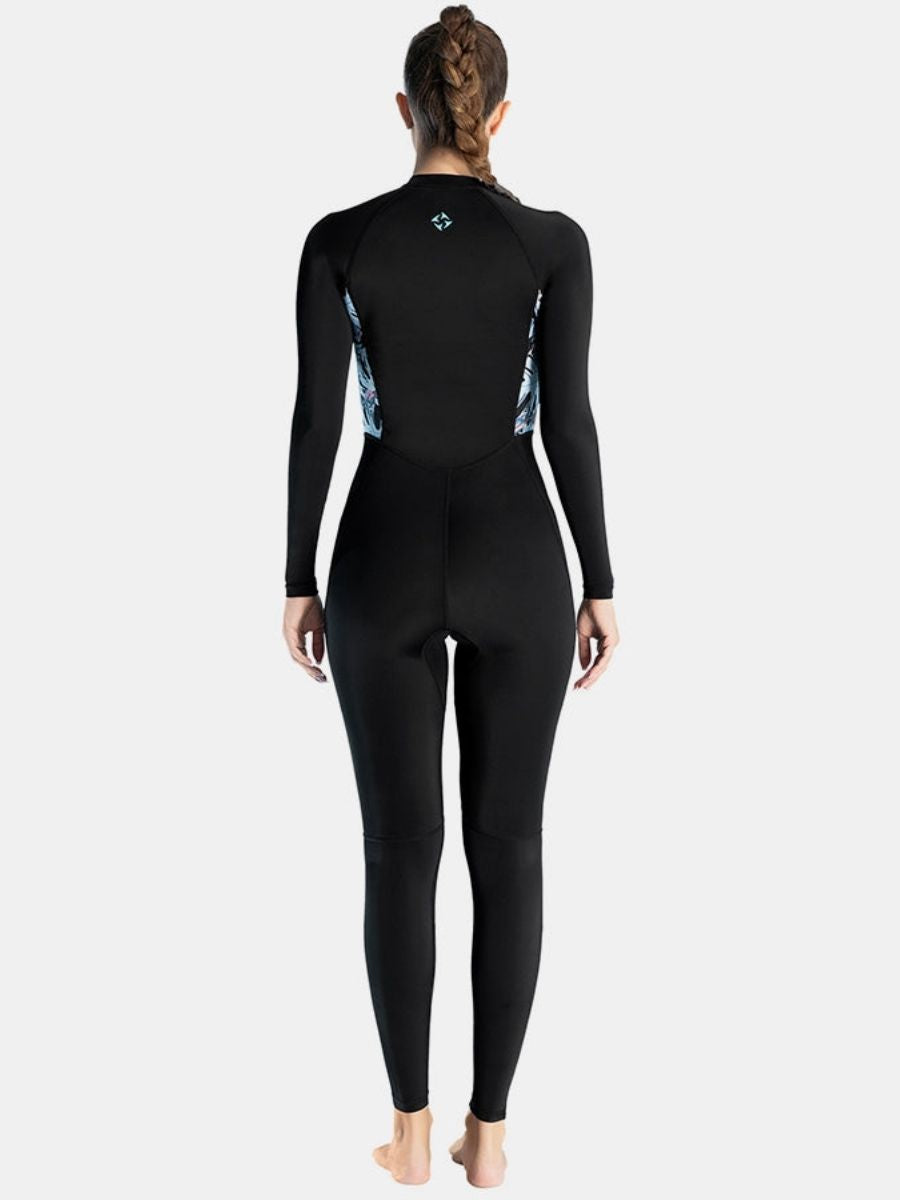 Lycra Women One-piece Front Zip Long Sleeve Diveskin Full Wetsuit - Image 2