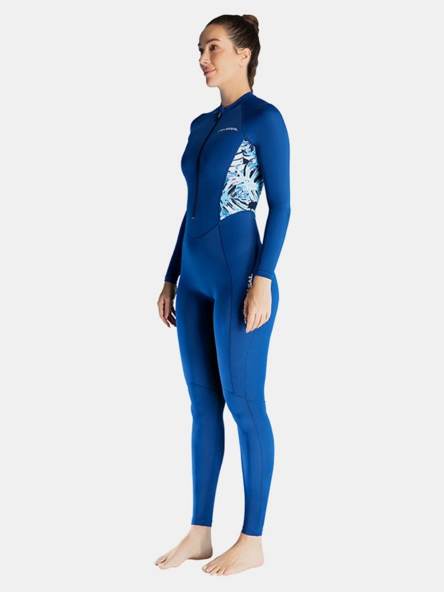 Lycra Diveskin For Women Front Zip One-piece Long Sleeve Full Wetsuit - Image 4