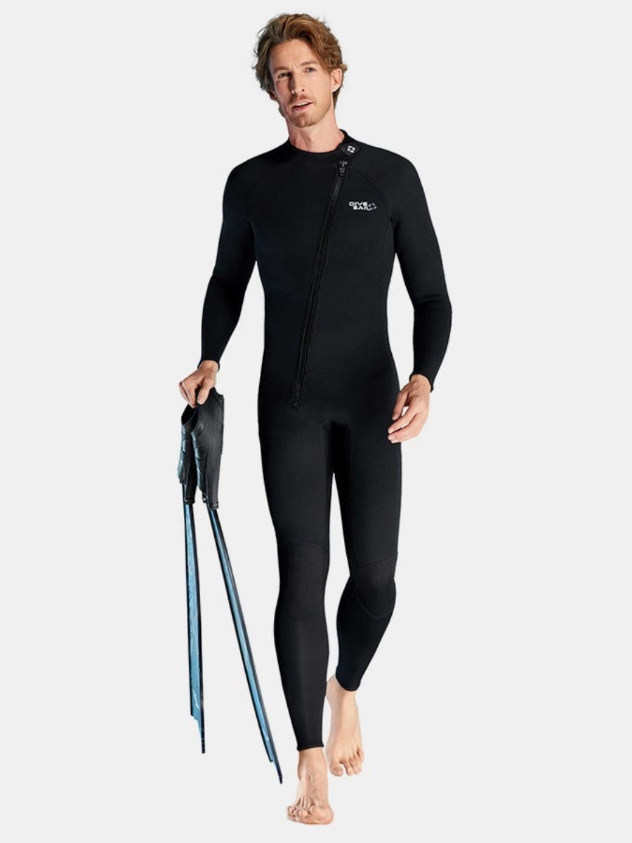 1.5mm Oblique Front Zipper Warm Surfing One-Piece Cold-Proof Full Wetsuit For Men - Image 3
