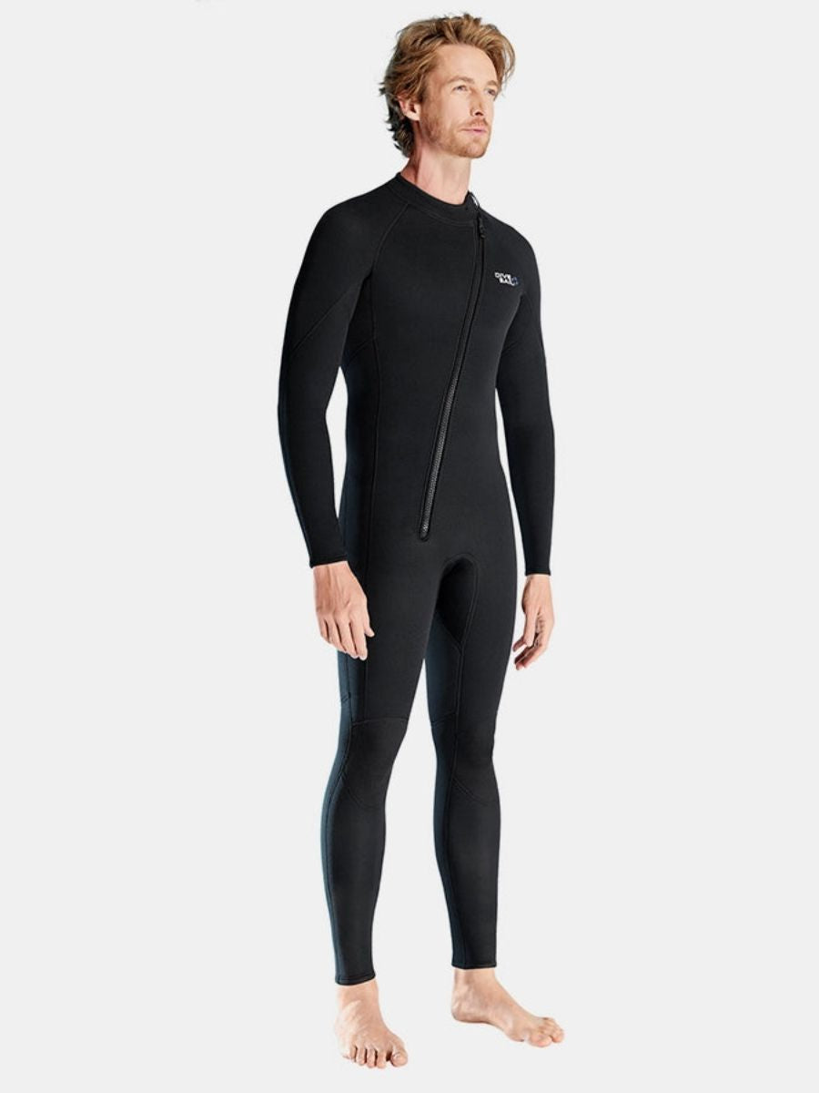 1.5mm Oblique Front Zipper Warm Surfing One-Piece Cold-Proof Full Wetsuit For Men - Image 4