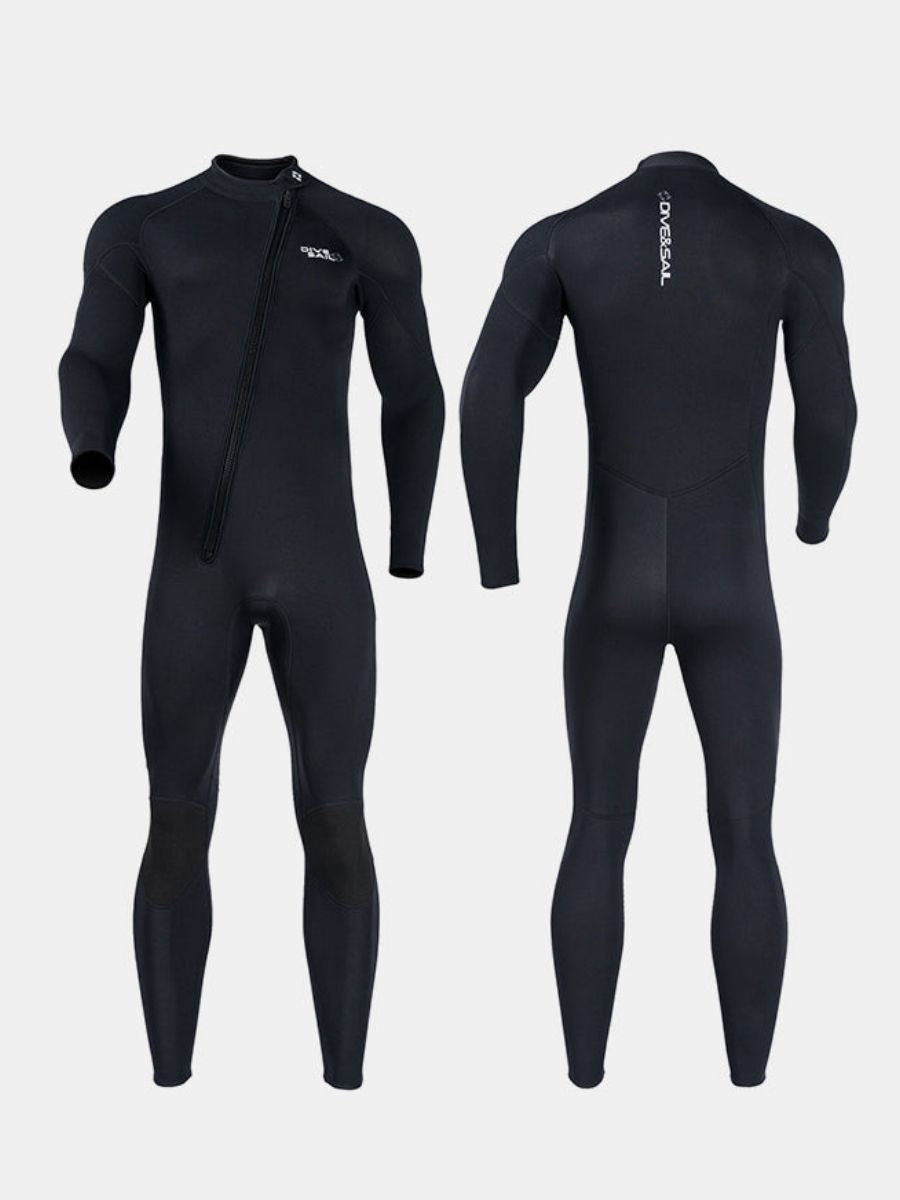 1.5mm Oblique Front Zipper Warm Surfing One-Piece Cold-Proof Full Wetsuit For Men - Image 12