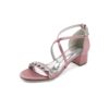Open Toe Crystal Hollow Out Chunky Heels
