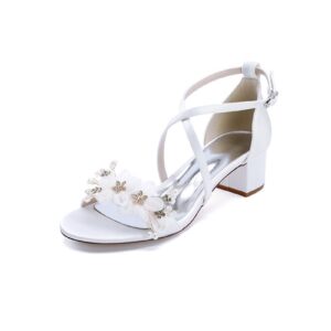 Alternative view of Open Toe Hollow Out Chunky Heels With Flowers